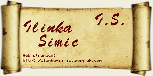 Ilinka Simić vizit kartica